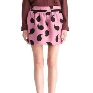 Diane Von Furstenberg Addie paisley pink mini skirt size 6